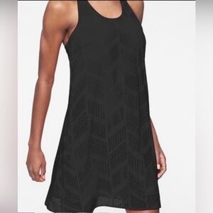 Athleta Brookfield Laser Cut Racerback Black Dress size medium